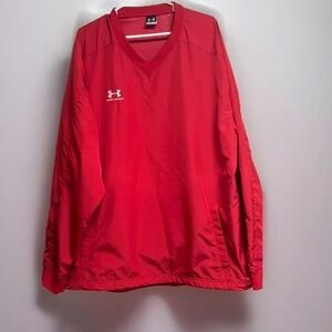 Under Armour men’s Windbreaker V Neck Pullover Athletic side zipper Size XL